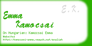 emma kamocsai business card